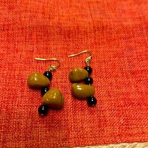 Stone and black beaded dangle earrings!